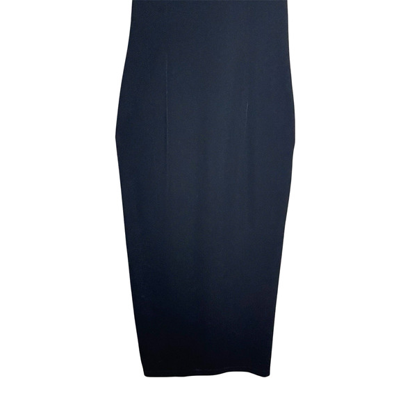 Scott McClintock Black Velvet Embroidered Mesh Gown Size 12 VTG 90s Formal Gala - Picture 4 of 15